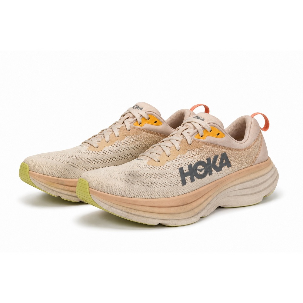 Hoka Bondi 8 Women Running Shoes‎ 10.5 Champagne Mock Orange